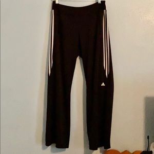 Adidas black striped straight joggers